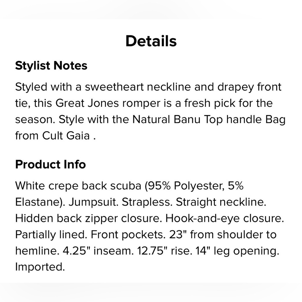 Great Jones White Crepe Strapless Romper outfit - Picture 11 of 16